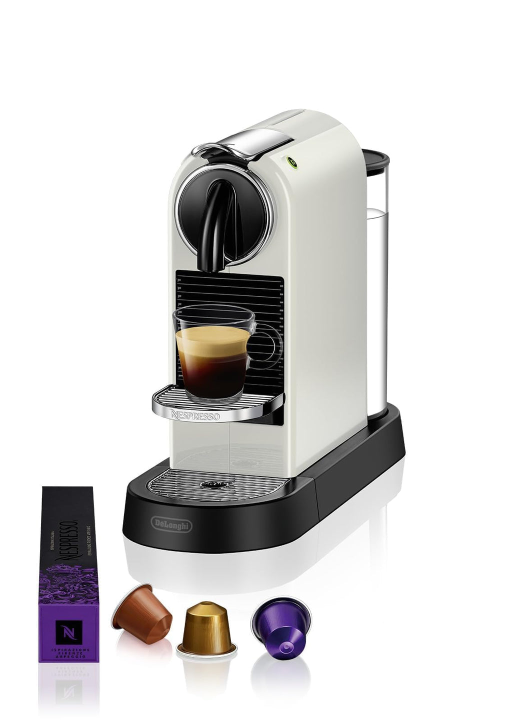 Machine à Café Citiz Blanc, 19 Bars + Kit de Bienvenue, Design Moderne, Expresso et Lungo, Arrêt Automatique, Blanc