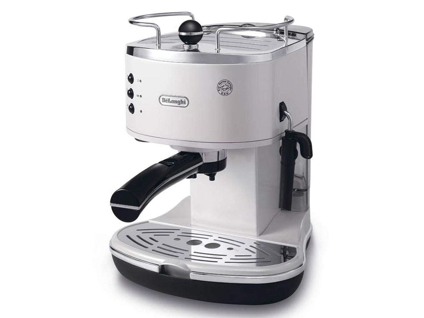 Cafetieres expresso, Noir/Argent/Blanc