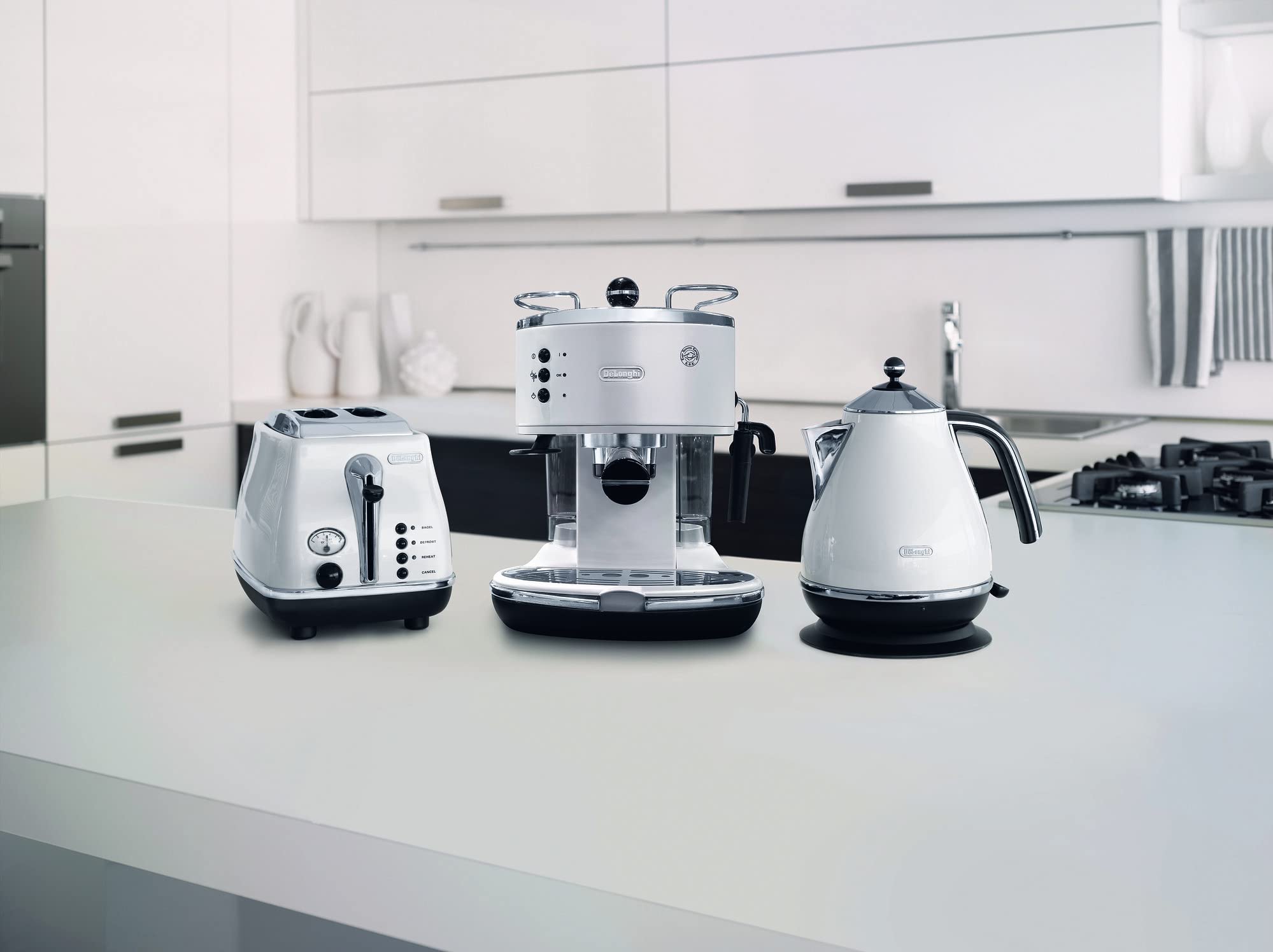Cafetieres expresso, Noir/Argent/Blanc