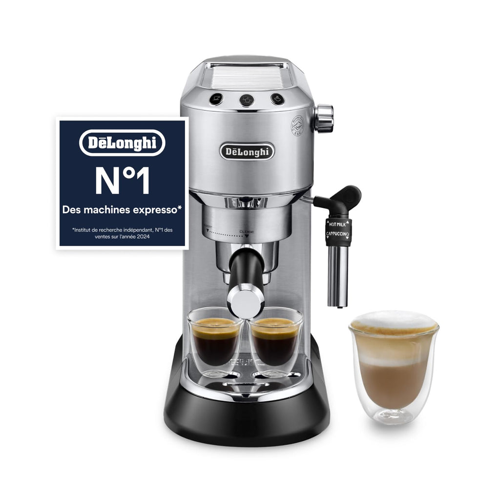 Premium Style, Machine à Expresso avec Buse à Mousse de Lait Professionnelle, Métal