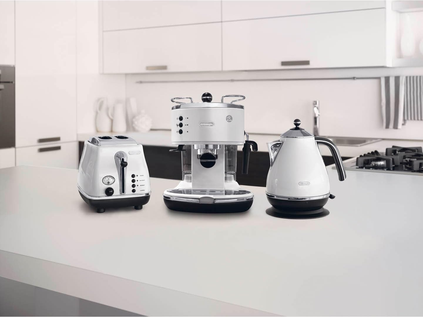 Cafetieres expresso, Noir/Argent/Blanc