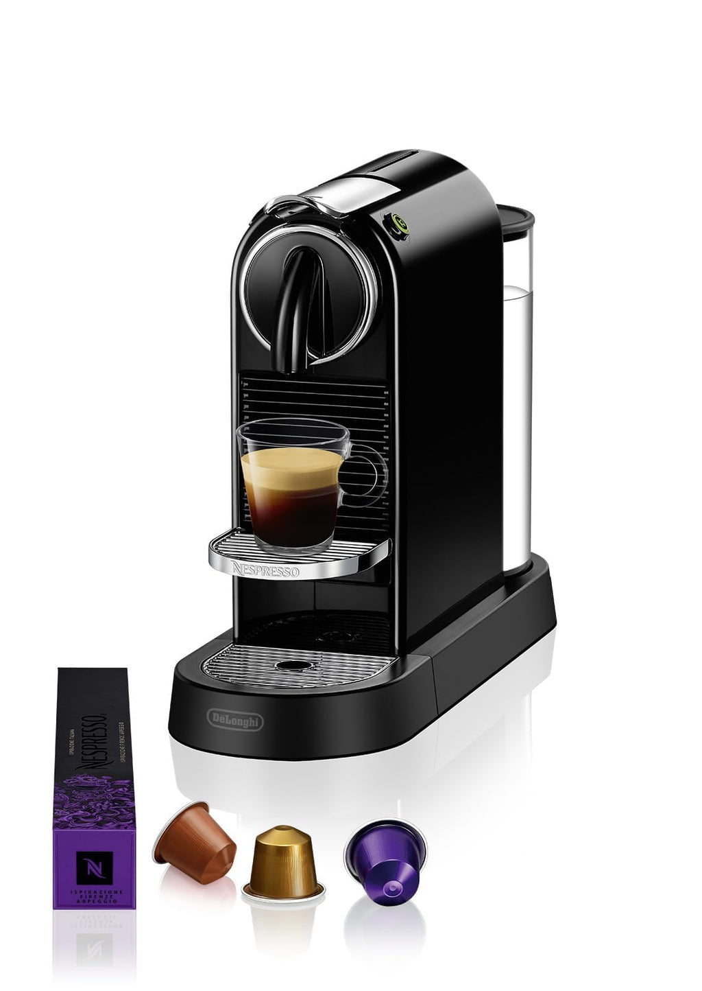 Machine à Café Citiz Noir, 19 Bars + Kit de Bienvenue, Design Moderne, Expresso et Lungo, Arrêt Automatique, Noir