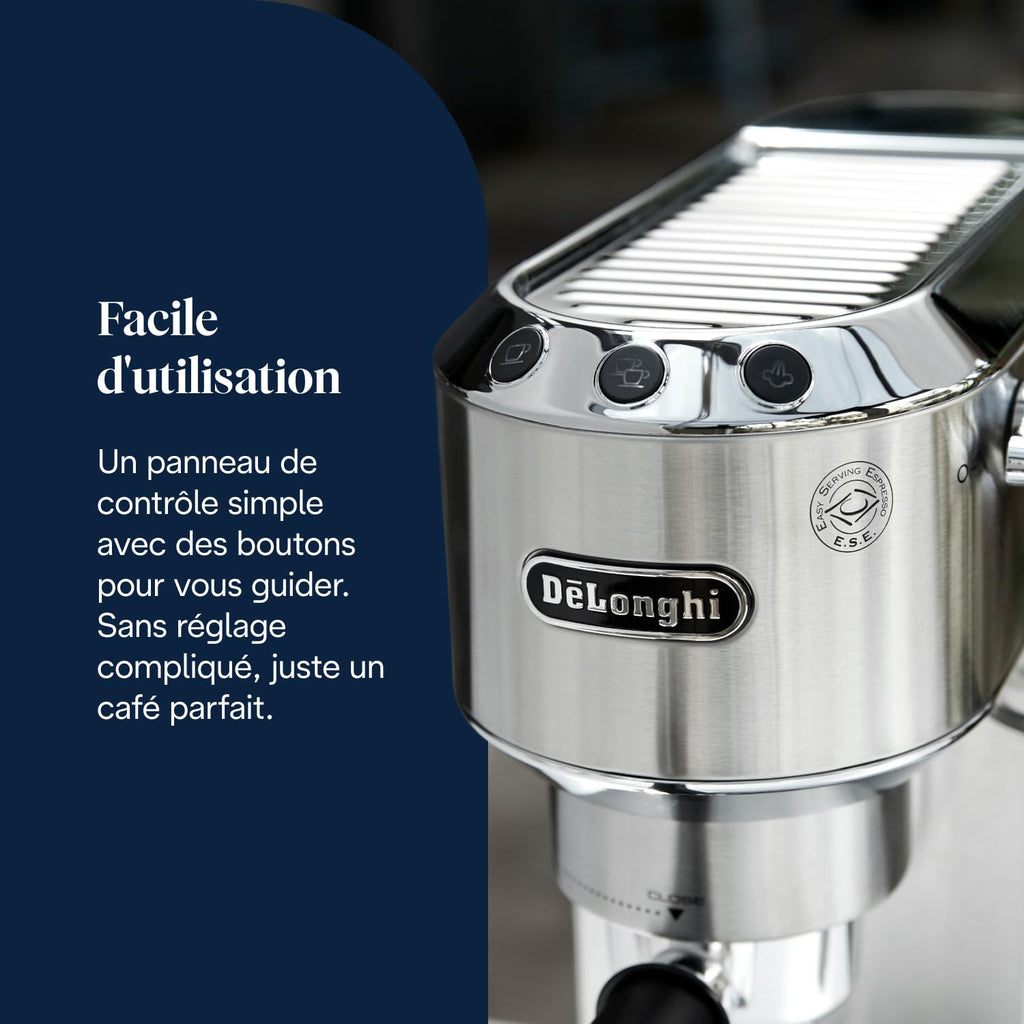 Premium Style, Machine à Expresso avec Buse à Mousse de Lait Professionnelle, Métal