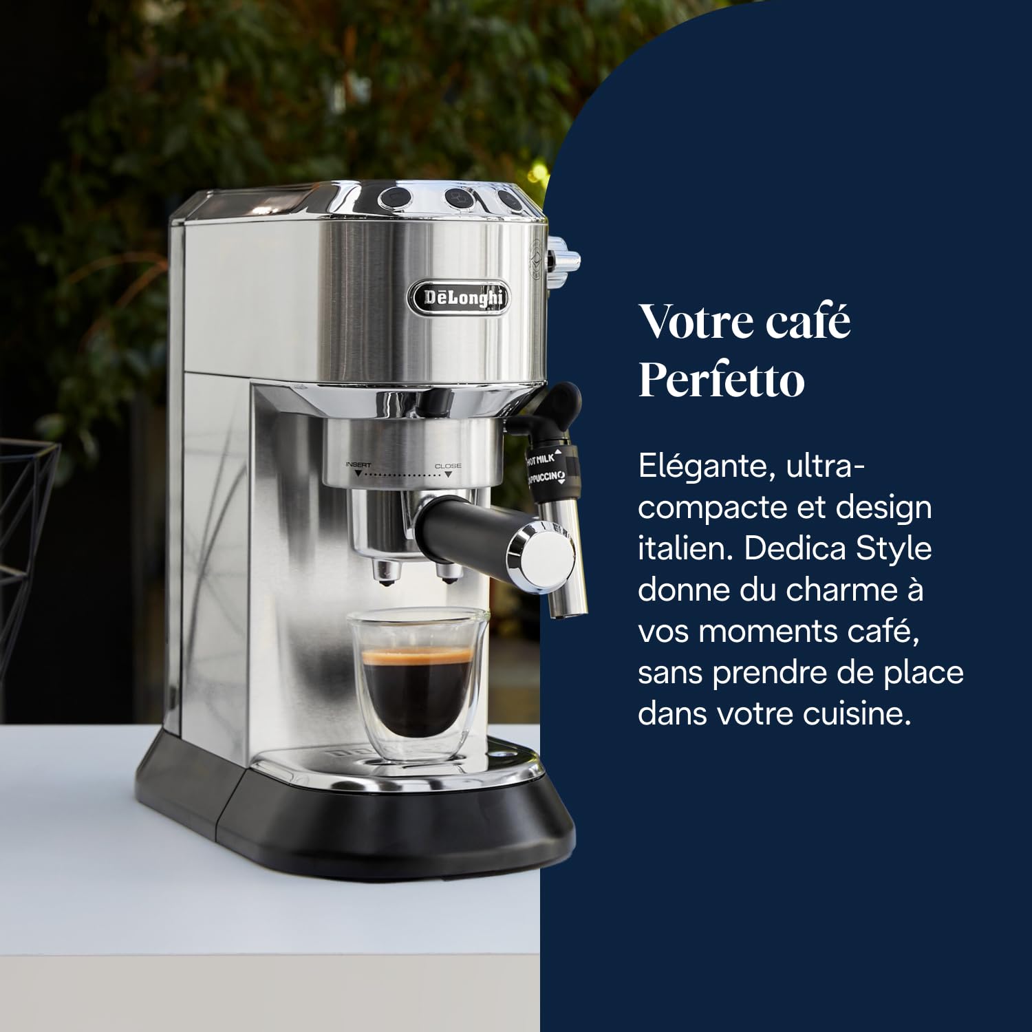 Premium Style, Machine à Expresso avec Buse à Mousse de Lait Professionnelle, Métal