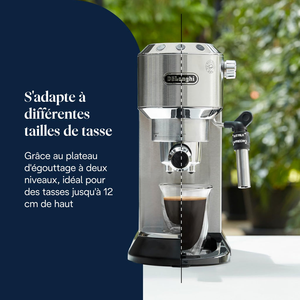 Premium Style, Machine à Expresso avec Buse à Mousse de Lait Professionnelle, Métal