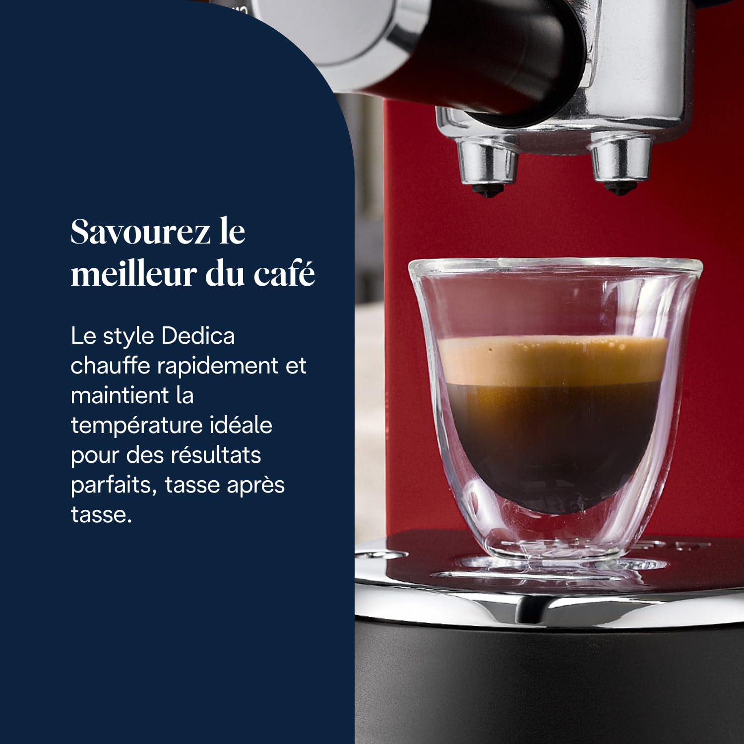 Premium Style, Machine à Café à Pompe en Acier Inoxydable Pour Café Moulu ou Dosettes, Rouge