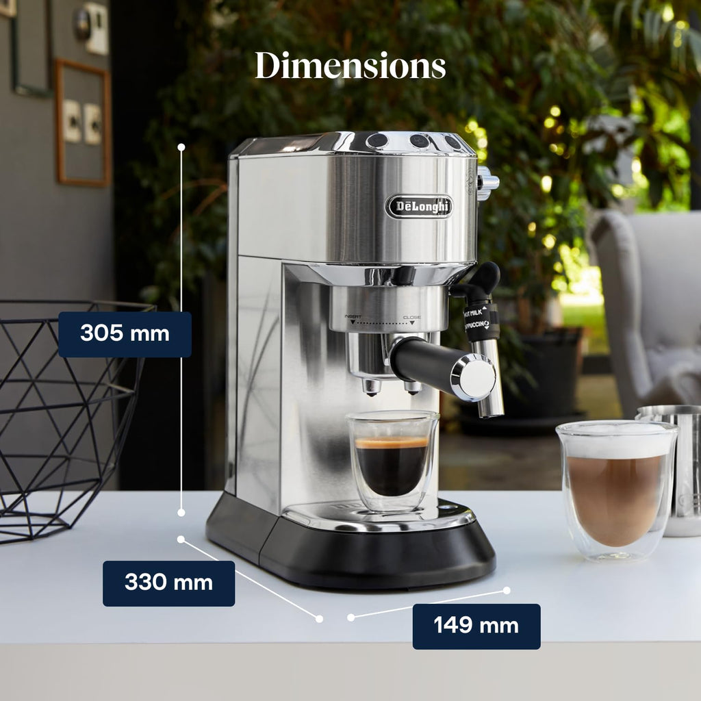 Premium Style, Machine à Expresso avec Buse à Mousse de Lait Professionnelle, Métal