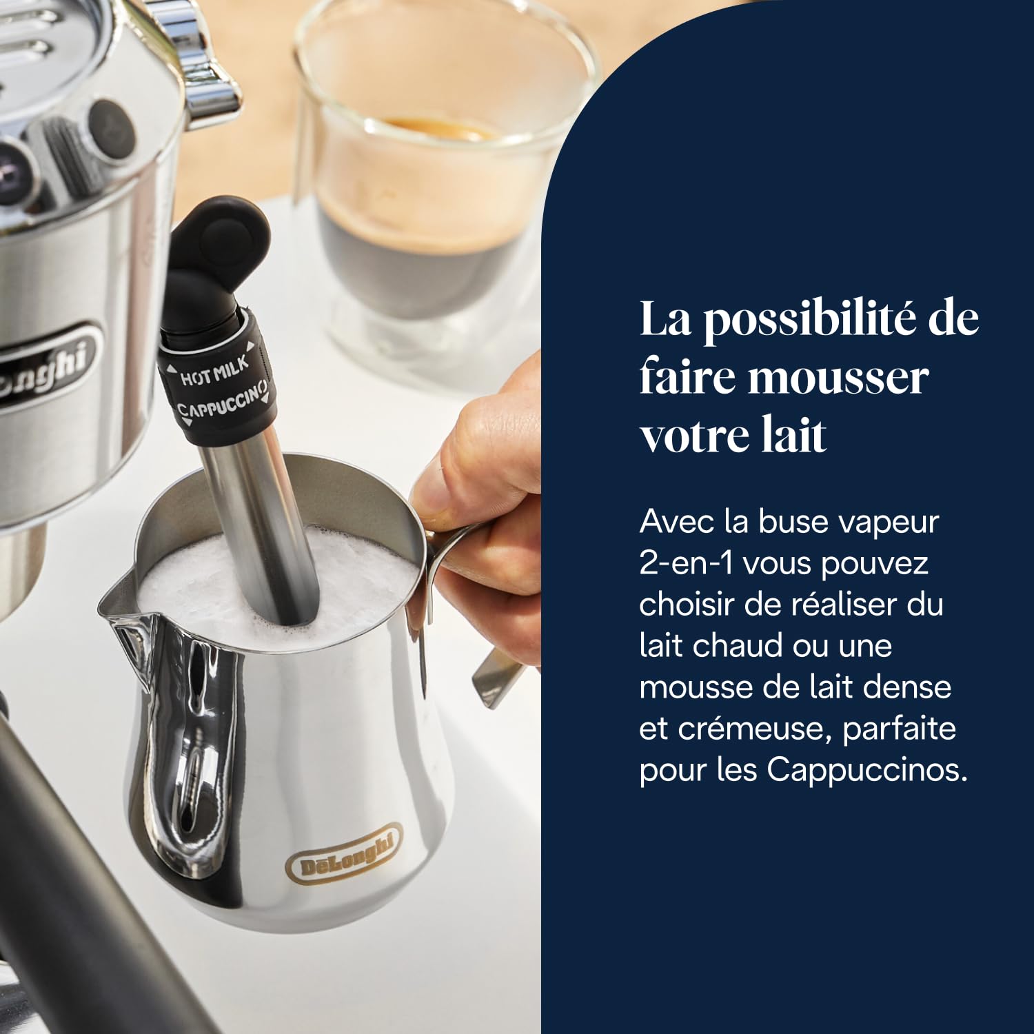 Premium Style, Machine à Expresso avec Buse à Mousse de Lait Professionnelle, Métal