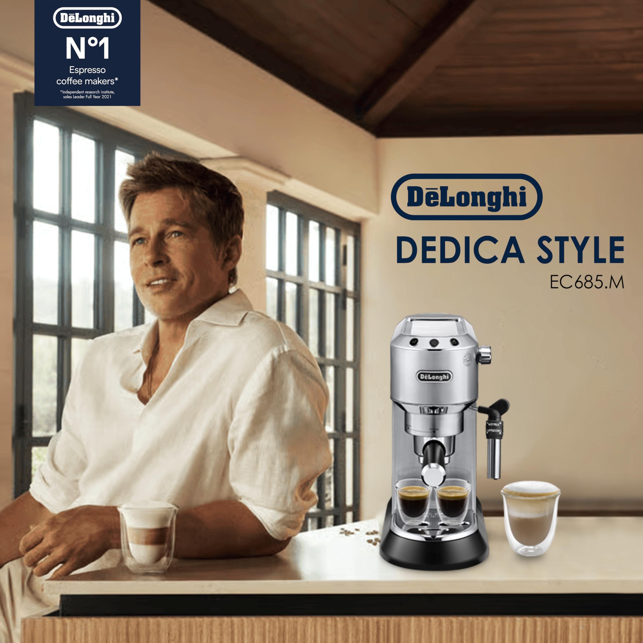 Novoria Premium Deluxe Machine à expresso automatique, acier inoxydable, 1300 W, 1040 ml, argenté